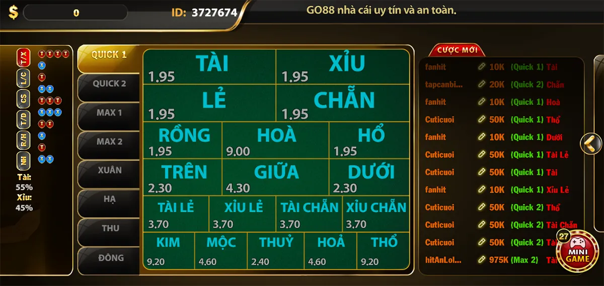 Kiểm soát quá trình chơi game khi chơi tại link tải go88